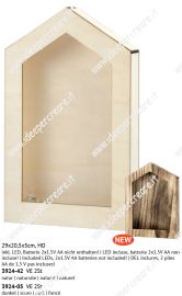 Contenitore Casetta 3D in legno con LED