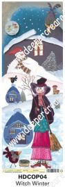 Carta decoupage Witch Winter