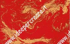Carta decoupage marmorizzata rosso/oro