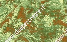 Carta decoupage marmorizzata verde/oro