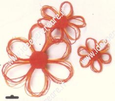 Fiori in sisal rosso/arancio