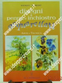 Disegni p penna e inchiostro acquerellati