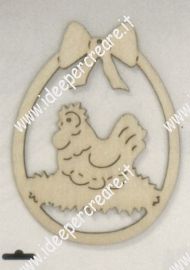 Ornamento in legno: gallina