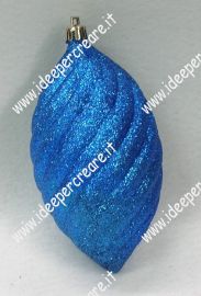 Addobbo per albero blu glitter