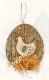 Appendino gallina in legno