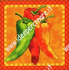 carta riso stampata: peperoncini