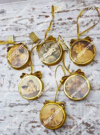 Medaglioni bifacciali in ceramica con foglia oro