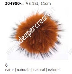 Pompon di peluche (vero pelo) naturale